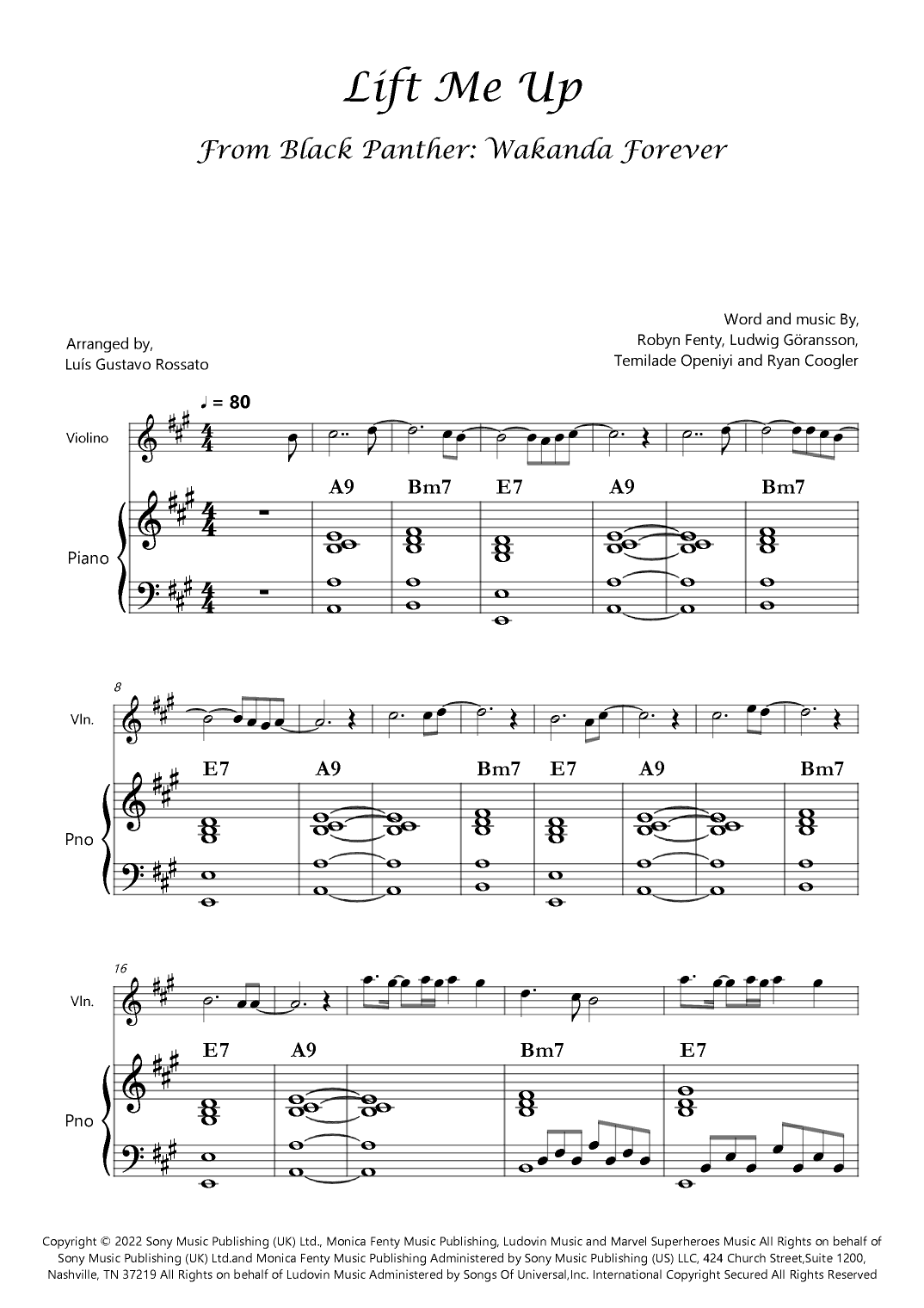 Lift Me Up (arr. Luís Gustavo Rossato)