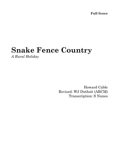 Snake Fence Country (arr. Steven Nunes)