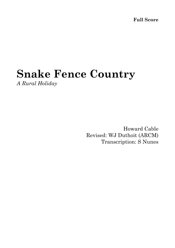 Snake Fence Country (arr. Steven Nunes)