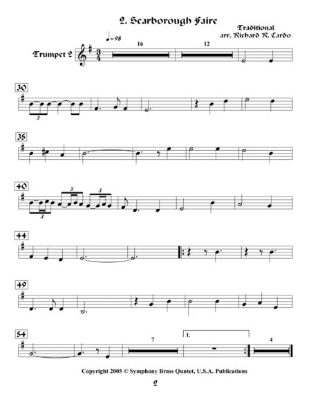 Legends & Tales of the Renaissance II (of Romance) - 2. Scarborough Faire (Trumpet 2) (arr. R.R.Cardo)