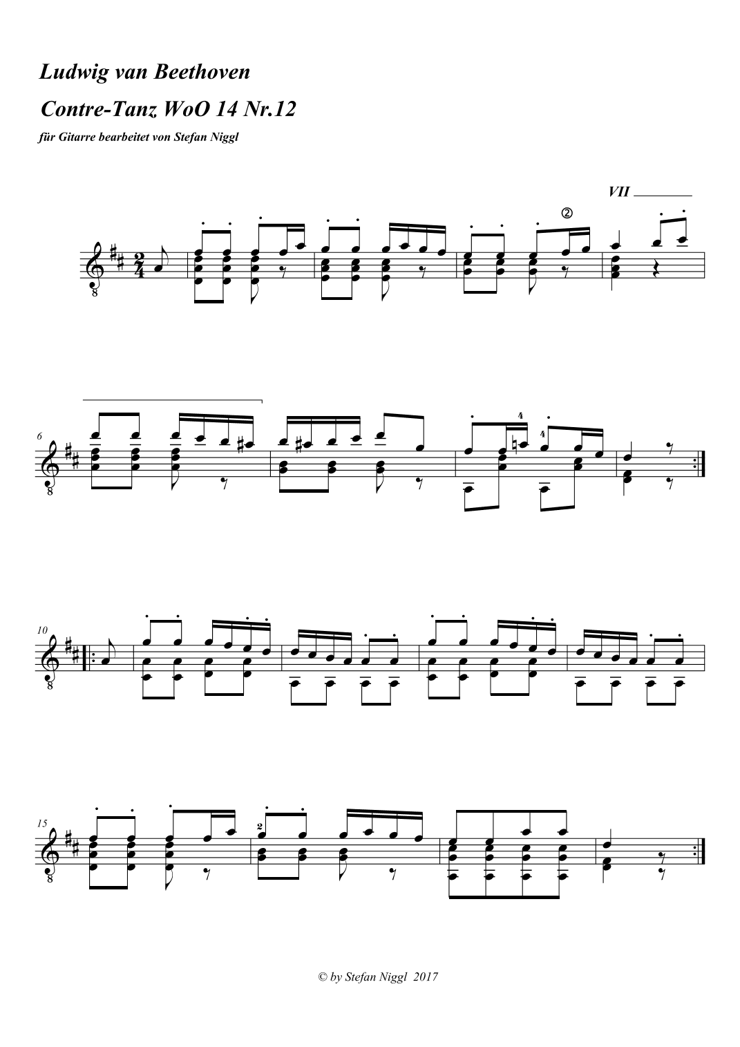 Contradanse WoO 14 no.12 (arr. Stefan Niggl)