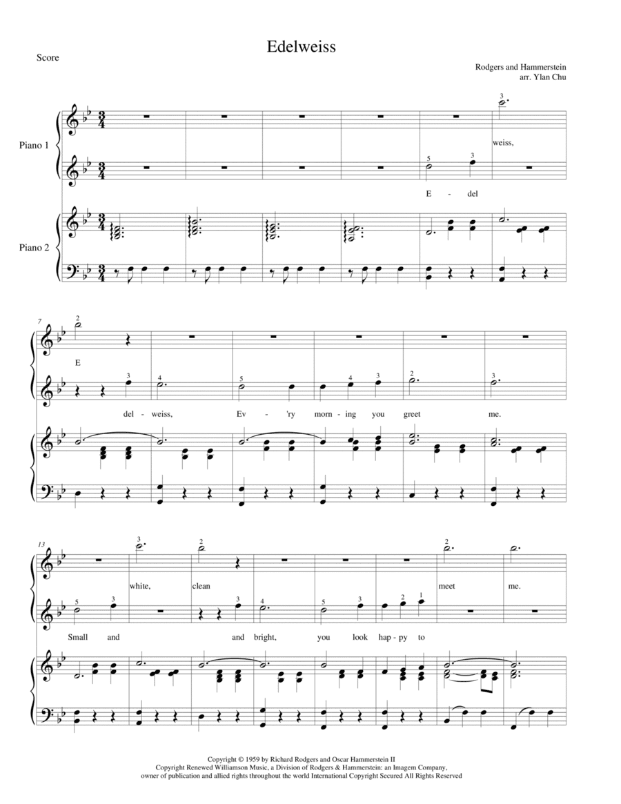 Edelweiss (arr. Ylan Chu)