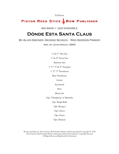 Donde Esta Santa Claus (arr. John Hoesly)
