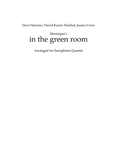 In The Green Room (arr. Timothy Yarham)