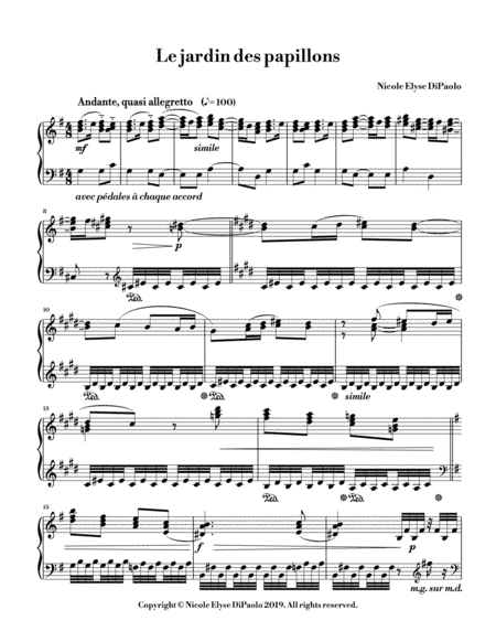 Le jardin des papillons - Intermediate Impressionist Piano Piece for Ravel Preparation