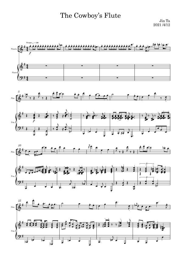 The Cowboy’s Flute for piccolo and piano