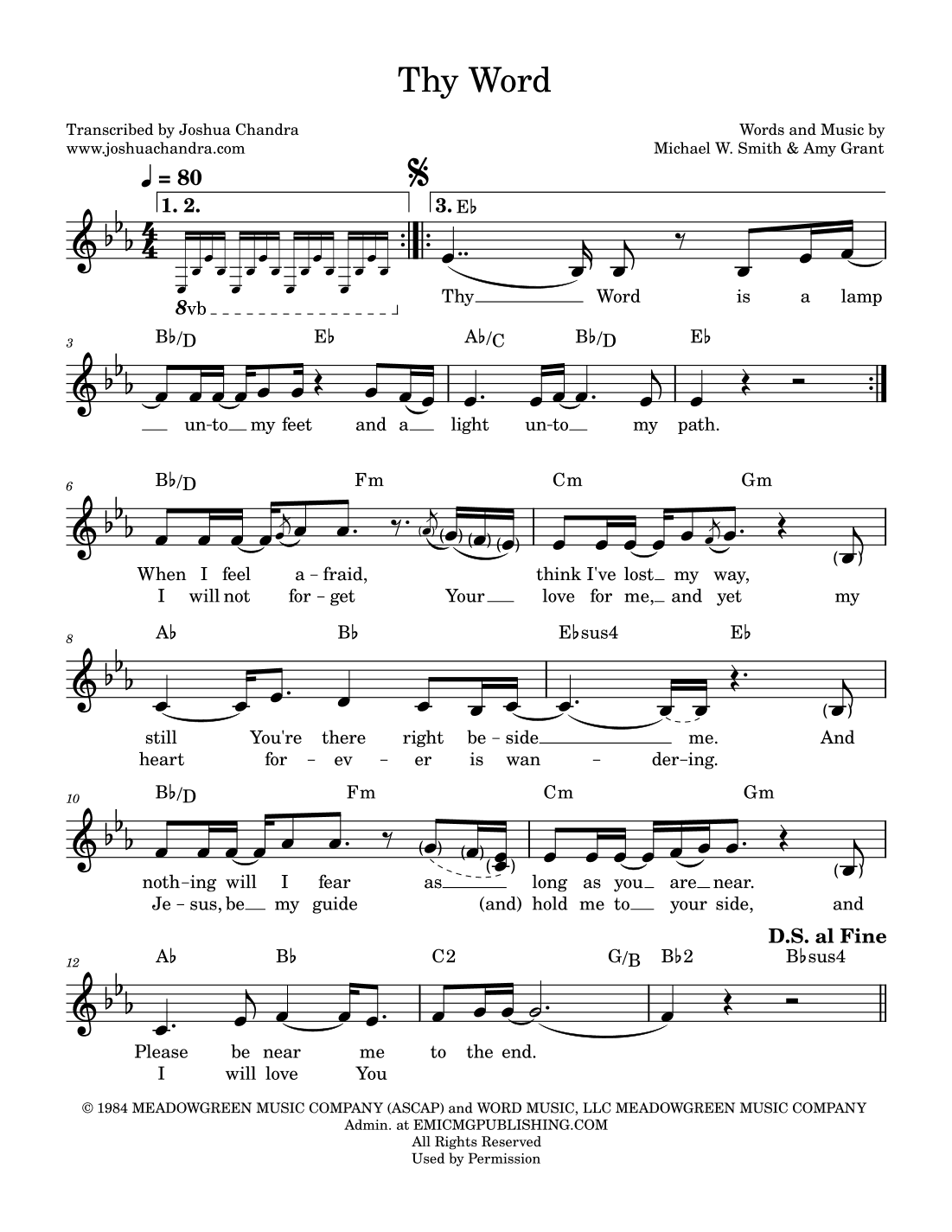 Thy Word (arr. Joshua Chandra)