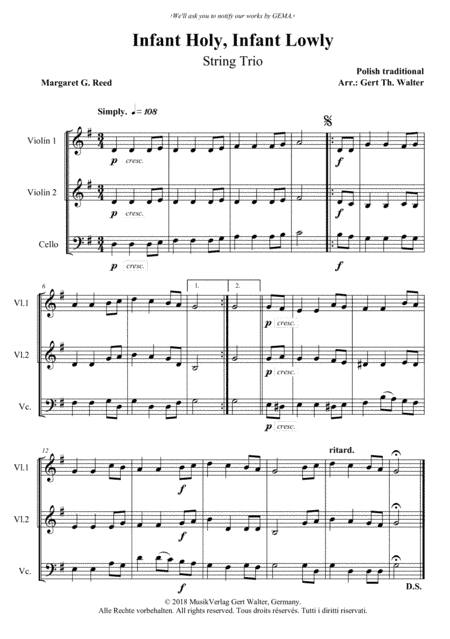 Infant Holy, Infant Lowly (arr. Gert Th. Walter)