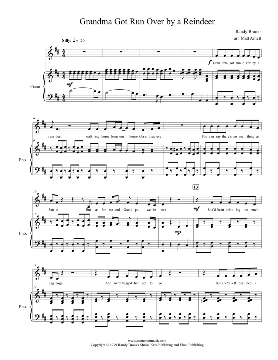 Grandma Got Run Over By A Reindeer (arr. Matt Arnett)
