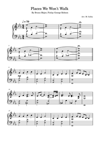 Places We Won't Walk (arr. M. Galka)