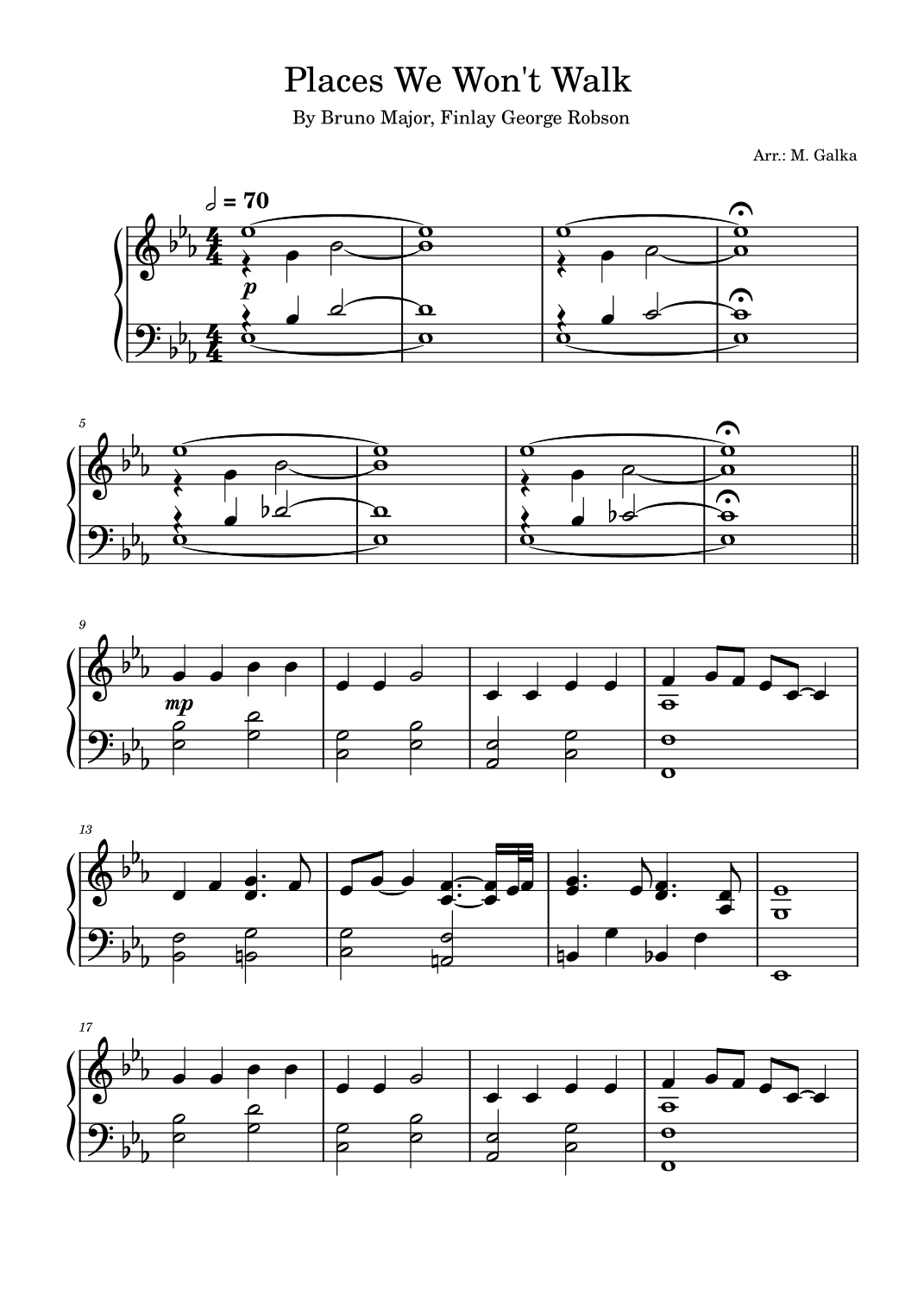 Places We Won't Walk (arr. M. Galka)