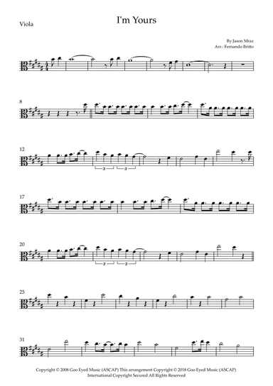 I'm Yours (arr. Fernando Britto)