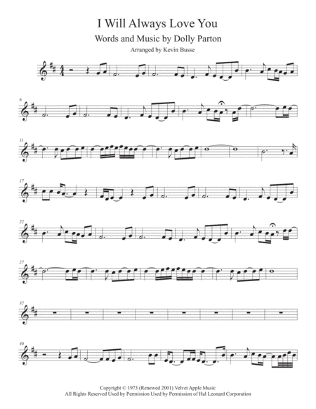 I Will Always Love You (arr. Kevin Busse)