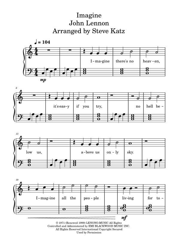 Imagine (arr. Steve Katz)