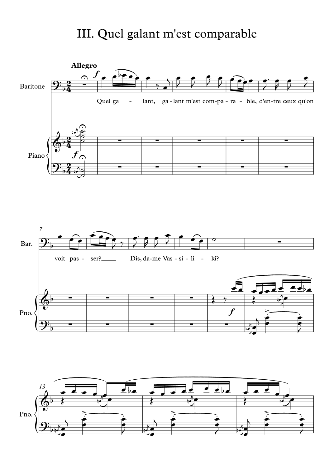 Cinq mélodies populaires grecques, no. 3 Quel galant m'est comparable, F major, medium voice (arr. ulysses77)