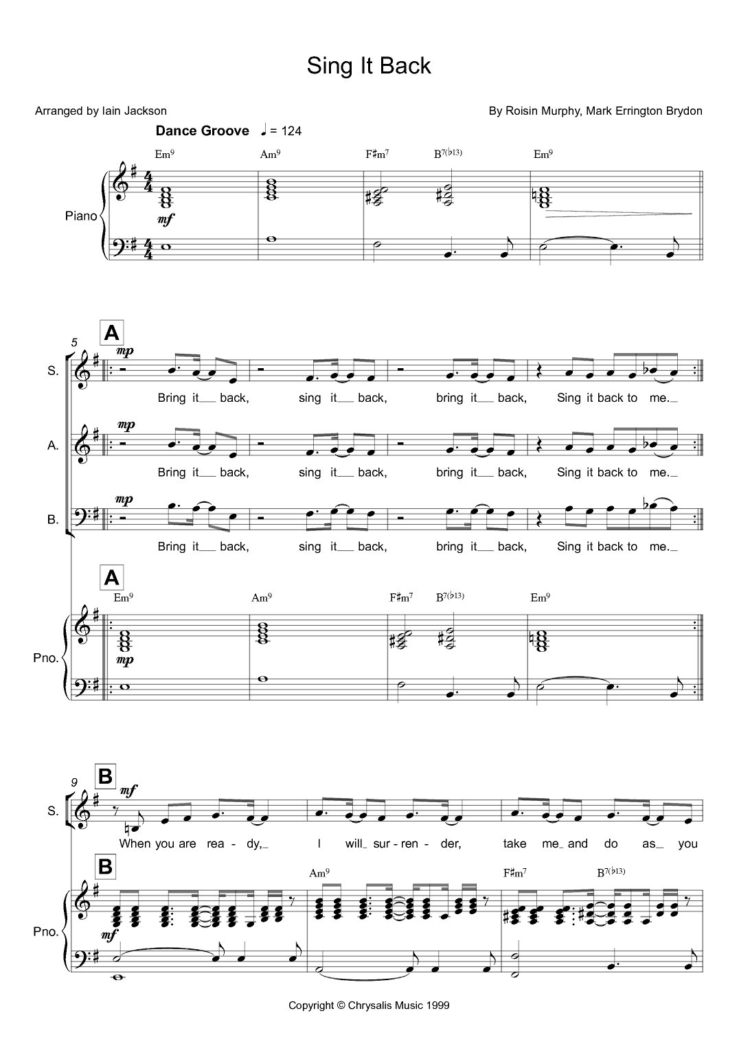 Sing It Back (arr. Iain Jackson)