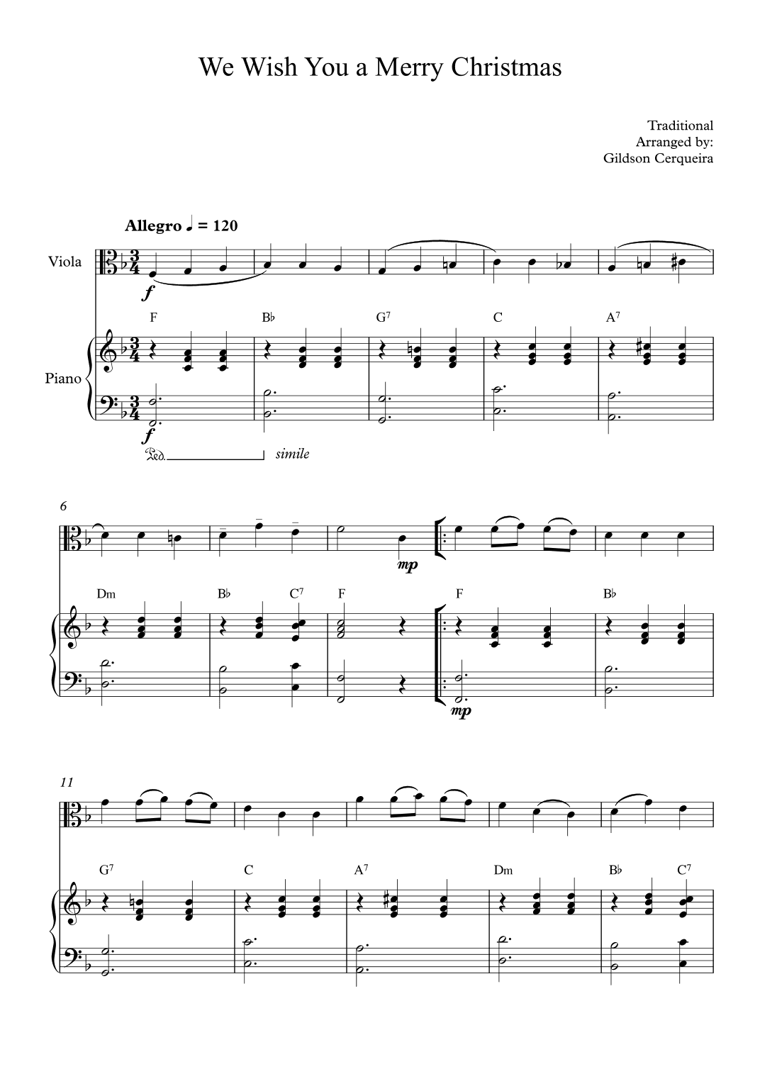 We Wish You a Merry Christmas (arr. Gildson Cerqueira)