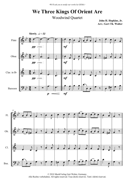 We Three Kings Of Orient Are (arr. Gert Th. Walter)