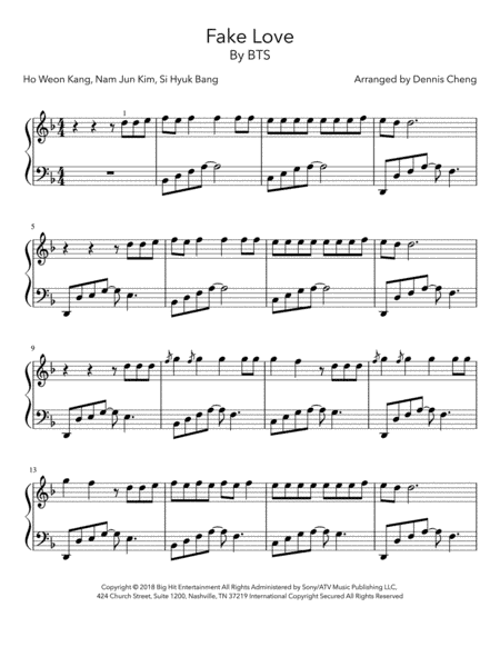 Fake Love (arr. Dennis Cheng)