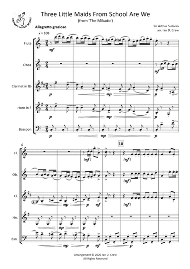 Three Little Maids From School Are We (arr. Ian D. Crew)