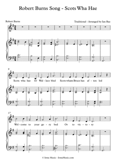 Robert Burns Song - Scots Wha Hae (arr. Ian Rae)