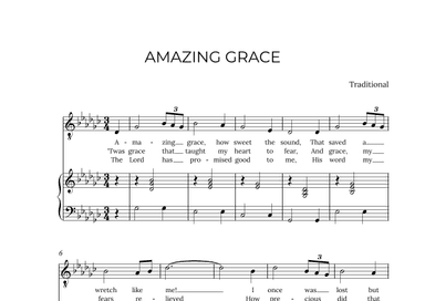 AMAZING GRACE - for piano and tenor in Gb major (arr. Alex Nunes Rodrigues)