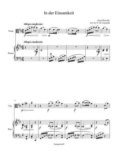 In der Einsamkeit (arr. Nick Lacanski)