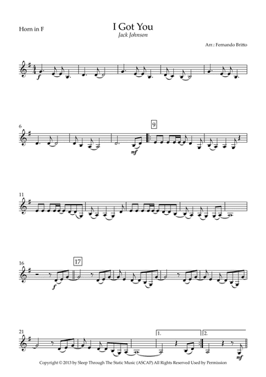 I Got You (arr. Fernando Britto)