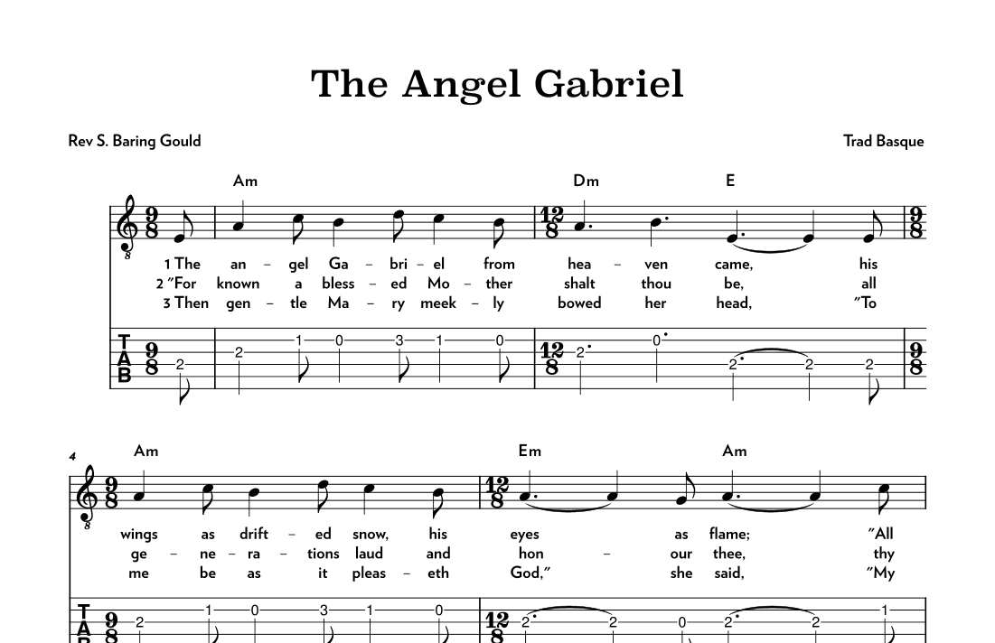 The Angel Gabriel (arr. Riverside Guitar School)