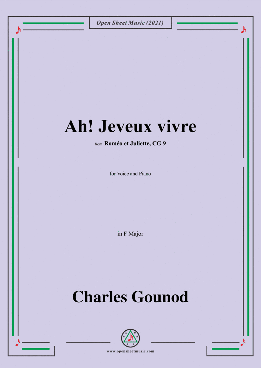 Gounod-Ah!Je veux vivre dans le reve qui m'enivre,from 'Roméo et Juliette,CG 9',Act I,in F Major,for (arr. Open Cloud)