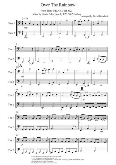 Over The Rainbow (from The Wizard Of Oz) (arr. David Burndrett)