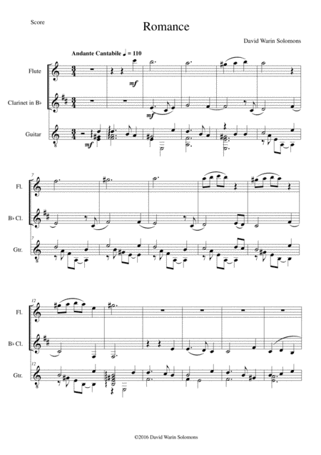 Romance for flute, clarinet and guitar