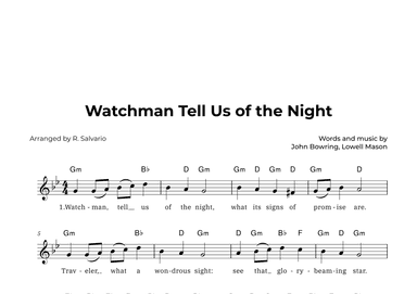 Watchman Tell Us of the Night (Key of G Minor) (arr. R. Salvario)