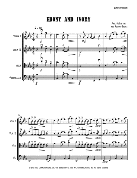 Ebony And Ivory (arr. Alison Gillies)
