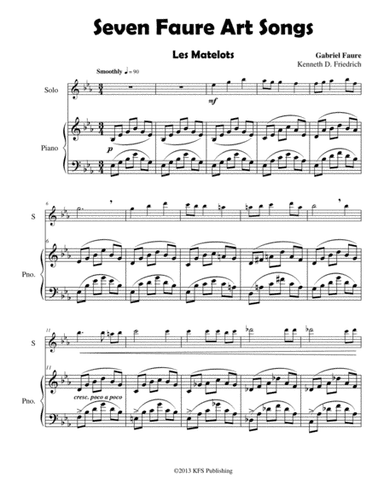 Seven Faure Art Songs (arr. Kenneth D. Friedrich)