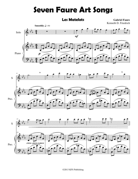 Seven Faure Art Songs (arr. Kenneth D. Friedrich)