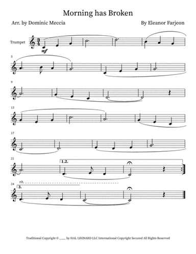 Morning Has Broken (arr. Dominic Meccia)