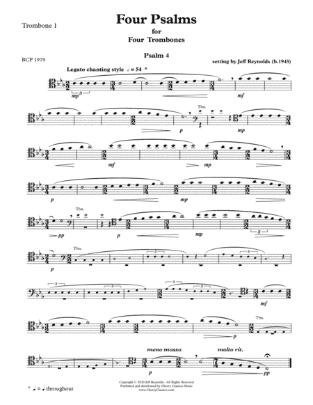 Four Psalms for Four Trombones (arr. Cherry Classics Music)