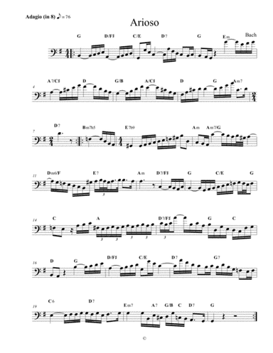 Arioso - bass clef lead sheet (arr. Kari Clifton)