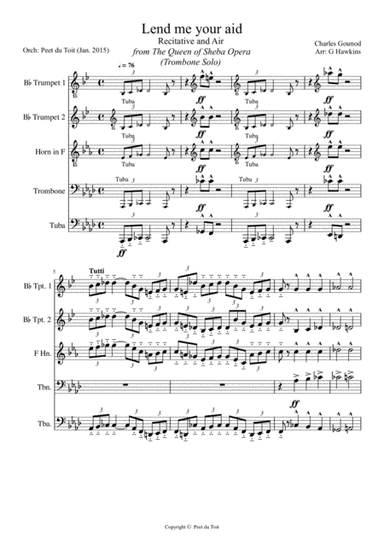 Lend Me Your Aid - Recitative and Air from The Queen of Sheba opera - Charles Gounod (Trombone solo (arr. G Hawkins & Peet du Toit)