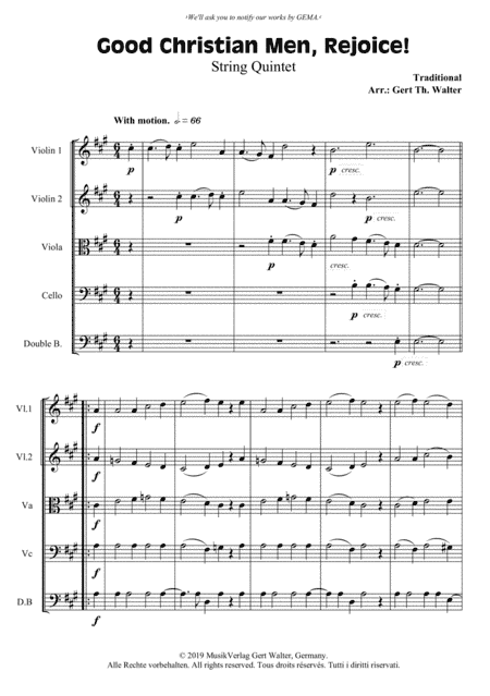 Good Christian Men, Rejoice! (arr. Gert Th. Walter)