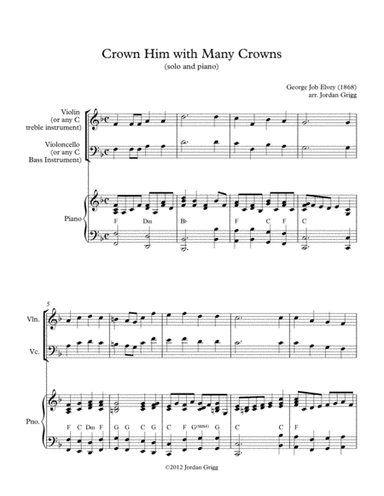 Crown Him with Many Crowns (Solo and Piano) (arr. Jordan Grigg)