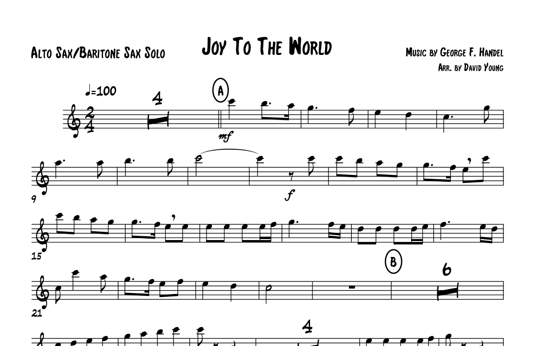 Joy To The World (arr. David W. Young)