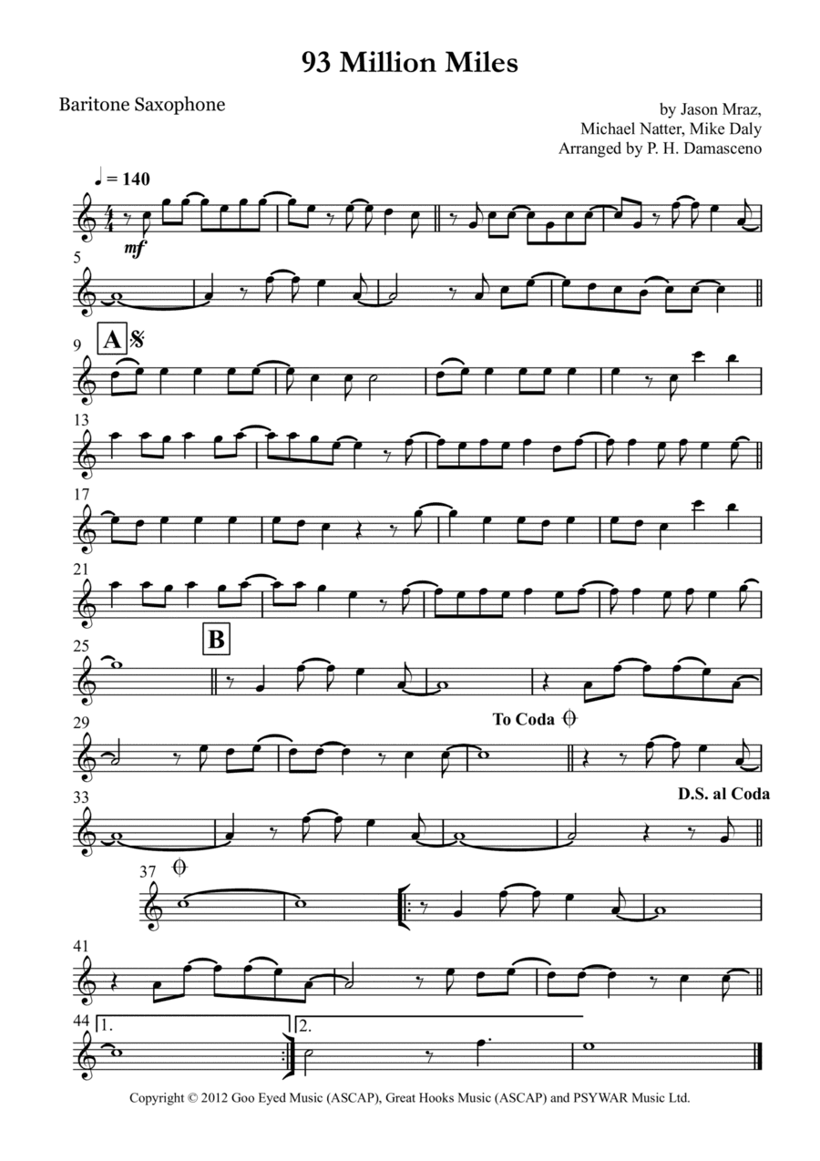 93 Million Miles (arr. P.H. Damasceno)