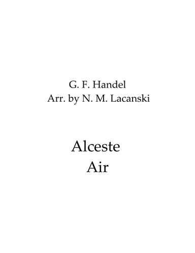 Alceste Air (arr. Nick Lacanski)