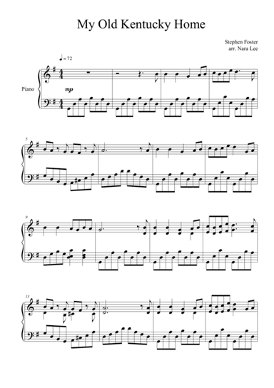 My Old Kentucky Home(piano solo) (arr. Nara Lee)