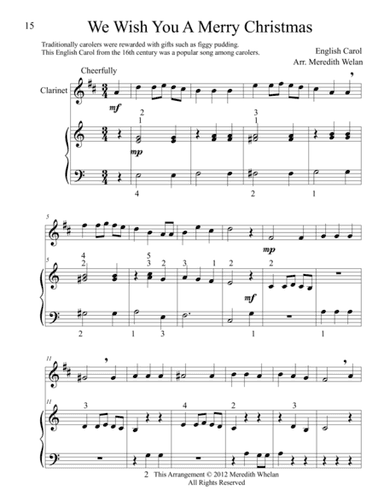 Christmas Duets for Clarinet & Piano:  We Wish You A Merry Christmas (arr. Meredith Whelan)