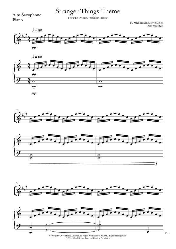 Stranger Things Main Title Theme (arr. João Reis)