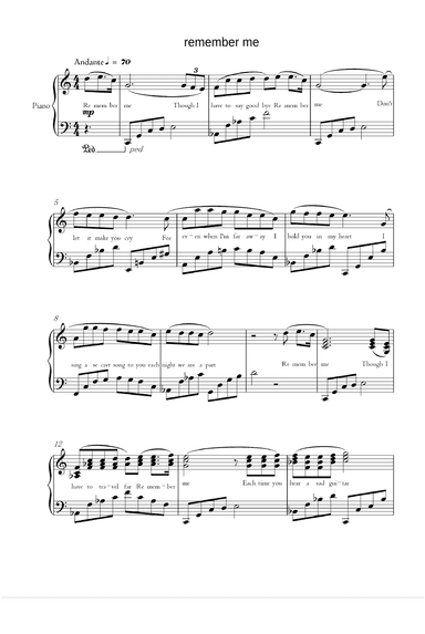 Remember Me (duo) (arr. Kristen Anderson-Lopez)