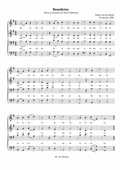 Benedictus Saint Hubert Mass